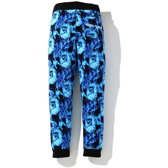 BAPE Flame Slim Sweatpants Blue - Picture 2 of 10